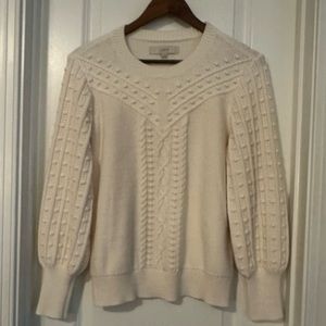 Loft Brand Cream Long Sleeved Sweater
